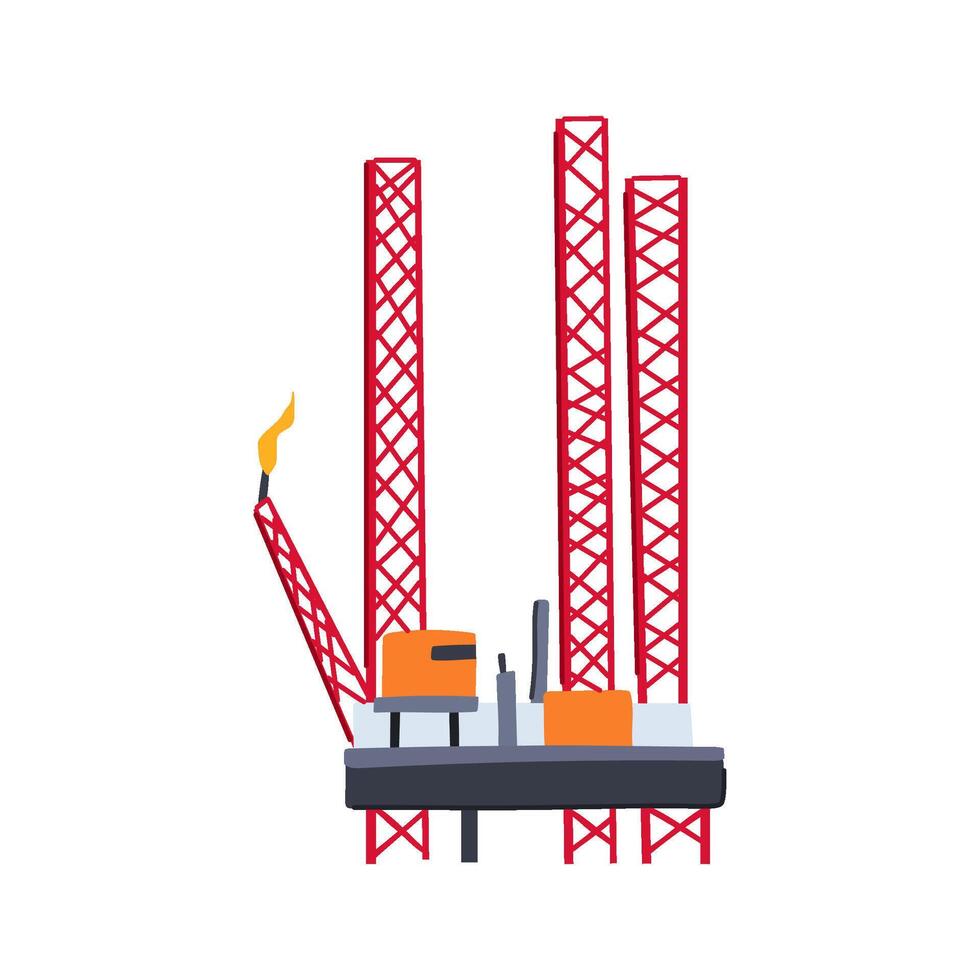 offshore oil rig cartoon item vector