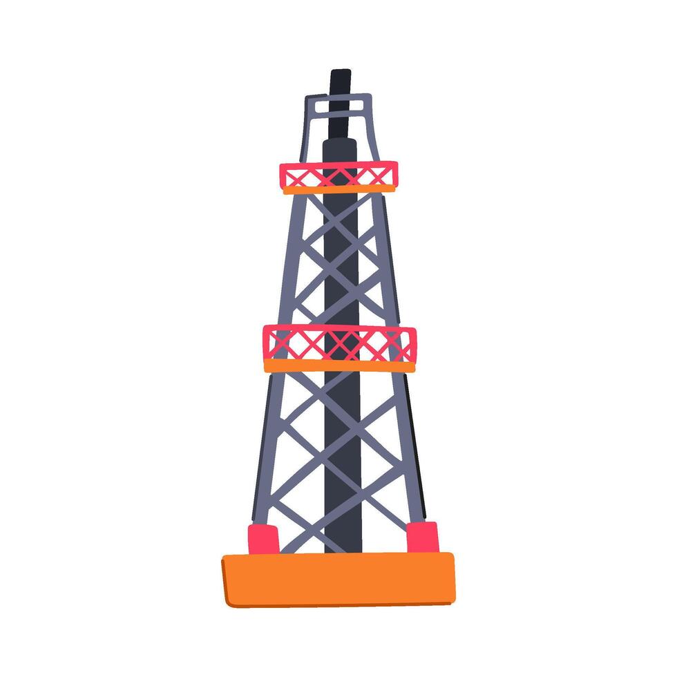 platform oil rig item cartoon illustration vector