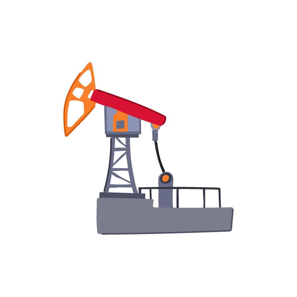 field oil rig cartoon illustration vector