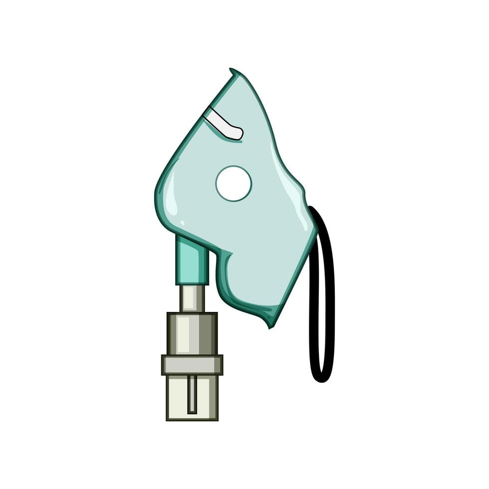 breathing oxygen mask cartoon illustration vector