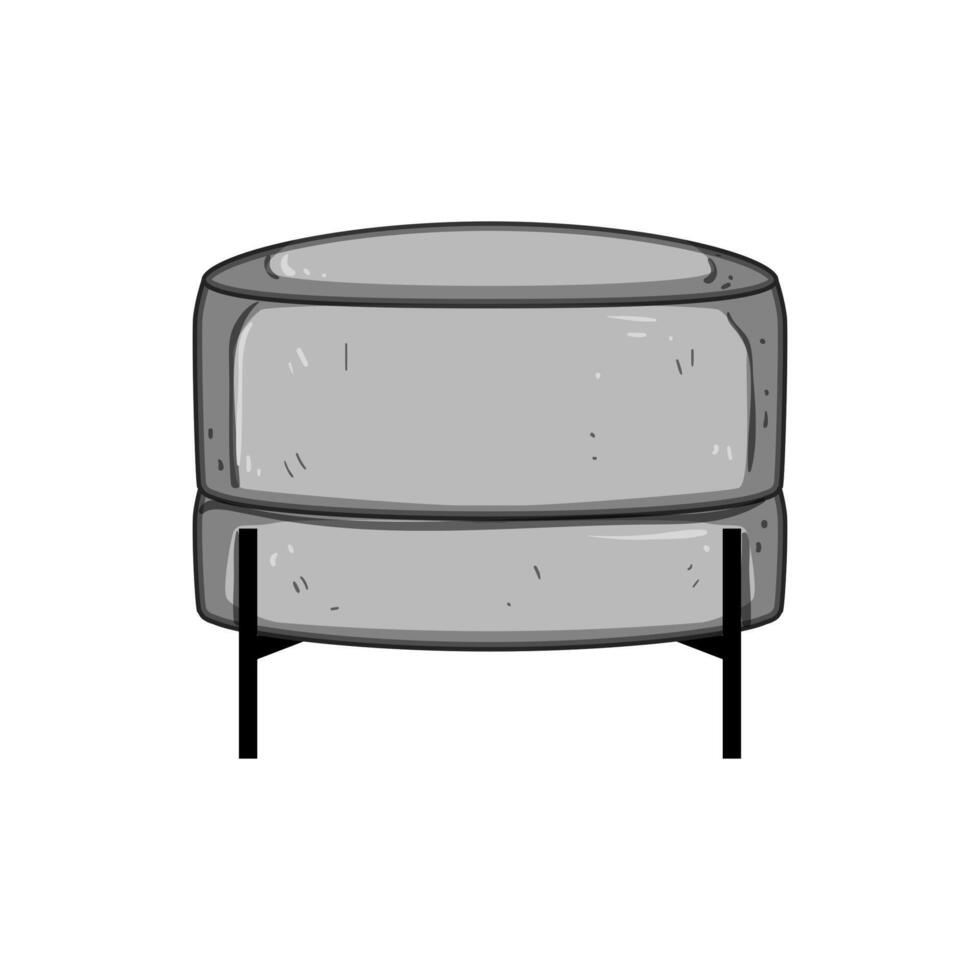 cushion pouf cartoon illustration vector