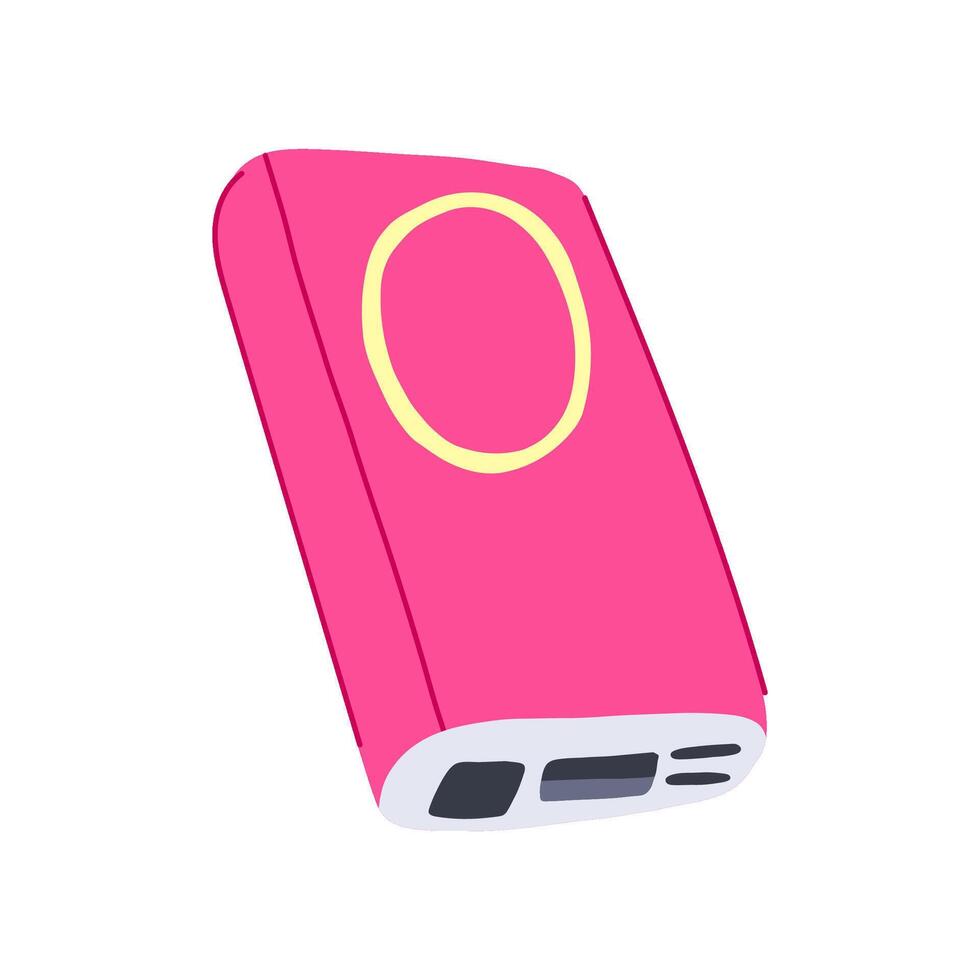 sleek power bank wireless cartoon illustration vector