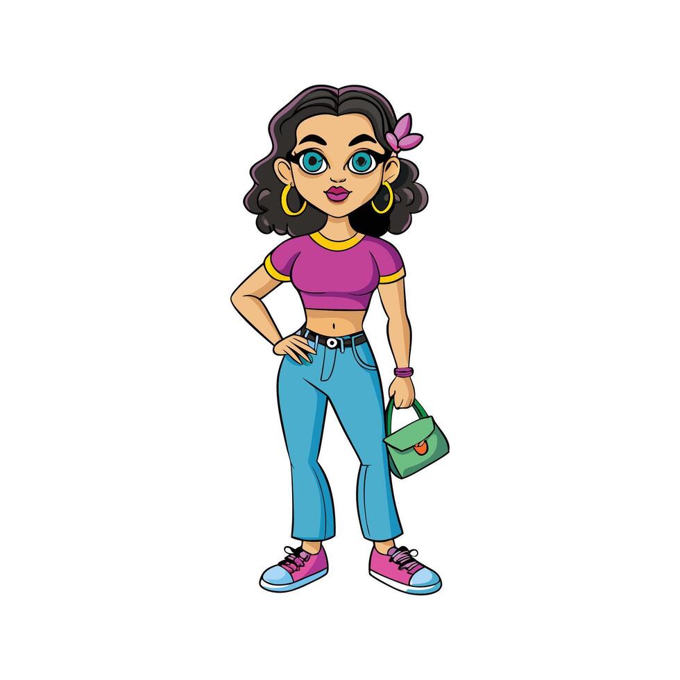 Y2K Nostalgia Fashion Model for Creative Designs vector