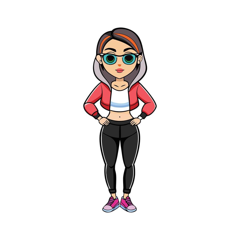 Trendsetter Athleisure Model for Sporty Styles vector