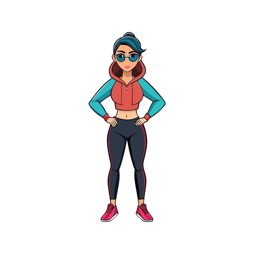Chic Trendsetter Athleisure Model Design vector
