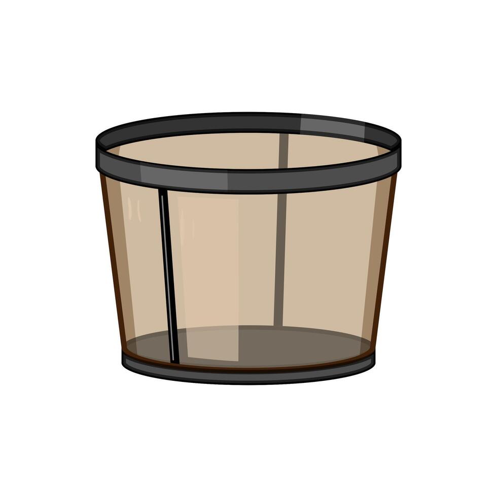 environment reusable item coffee filter cartoon illustration vector