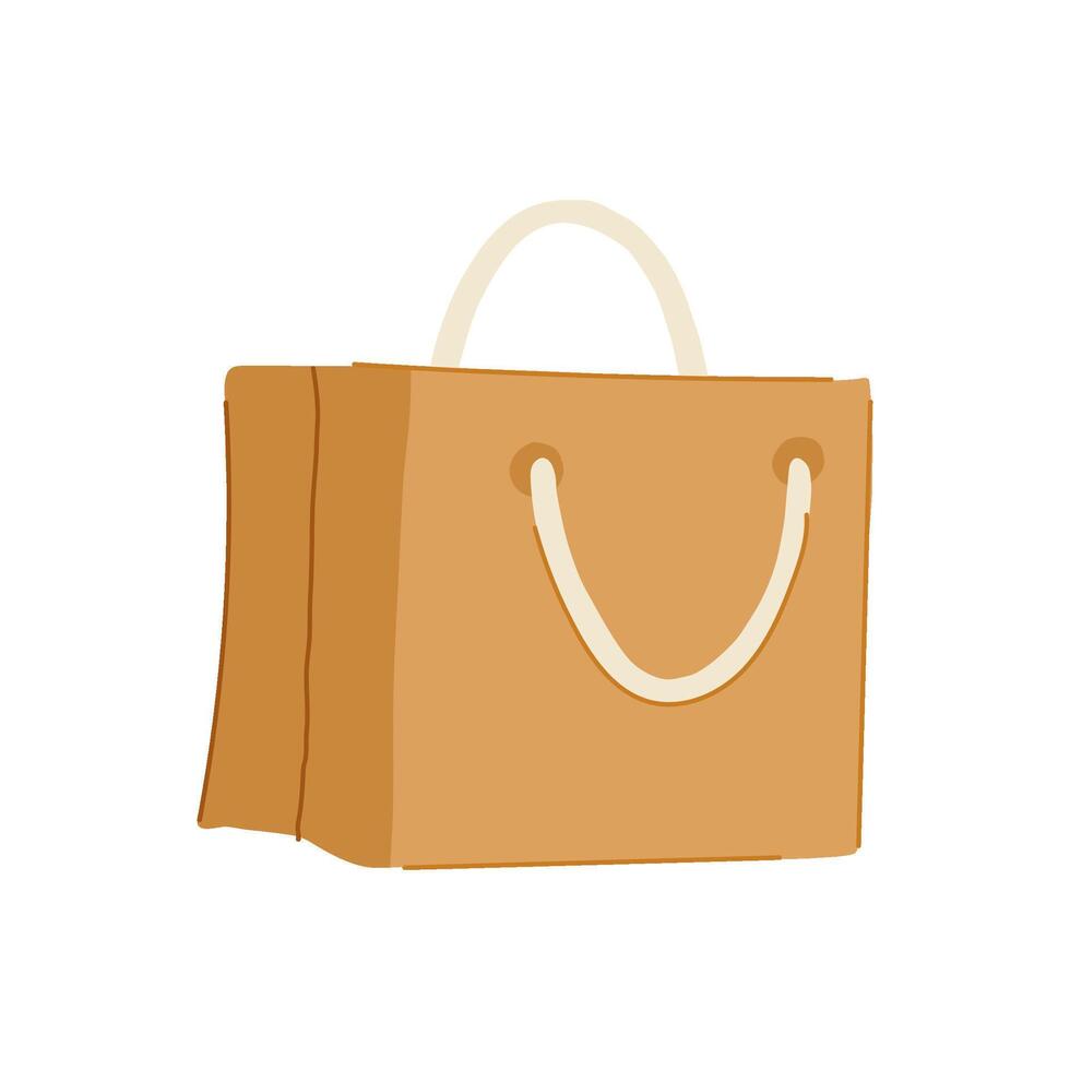 canvas reusable grocery bag cartoon illustration vector