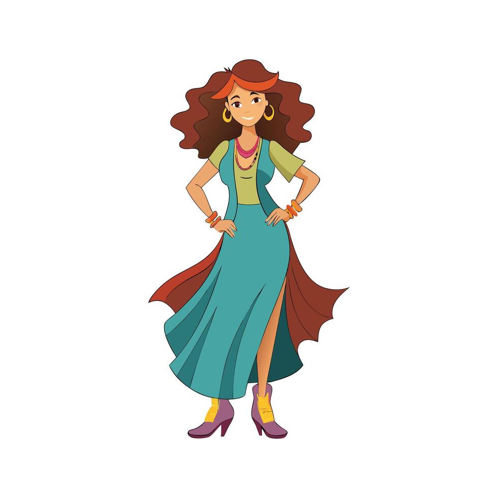 Charming Bohemian Beauty for Fashion Models vector