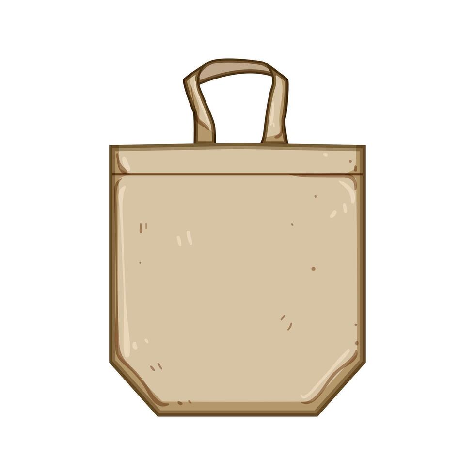 compact reusable grocery bag cartoon illustration vector