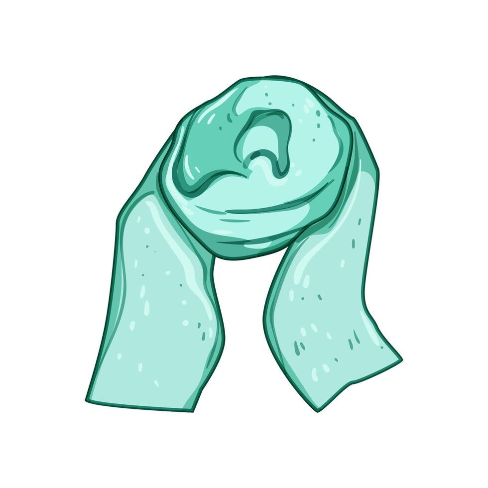 fashion scarf kid cartoon illustration vector