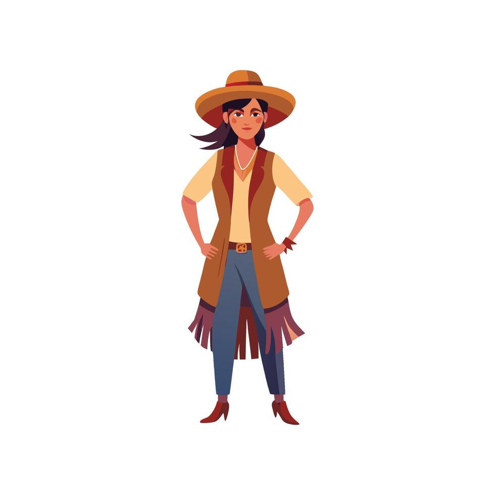 Charming Boho Chic Model for Desert Styles vector