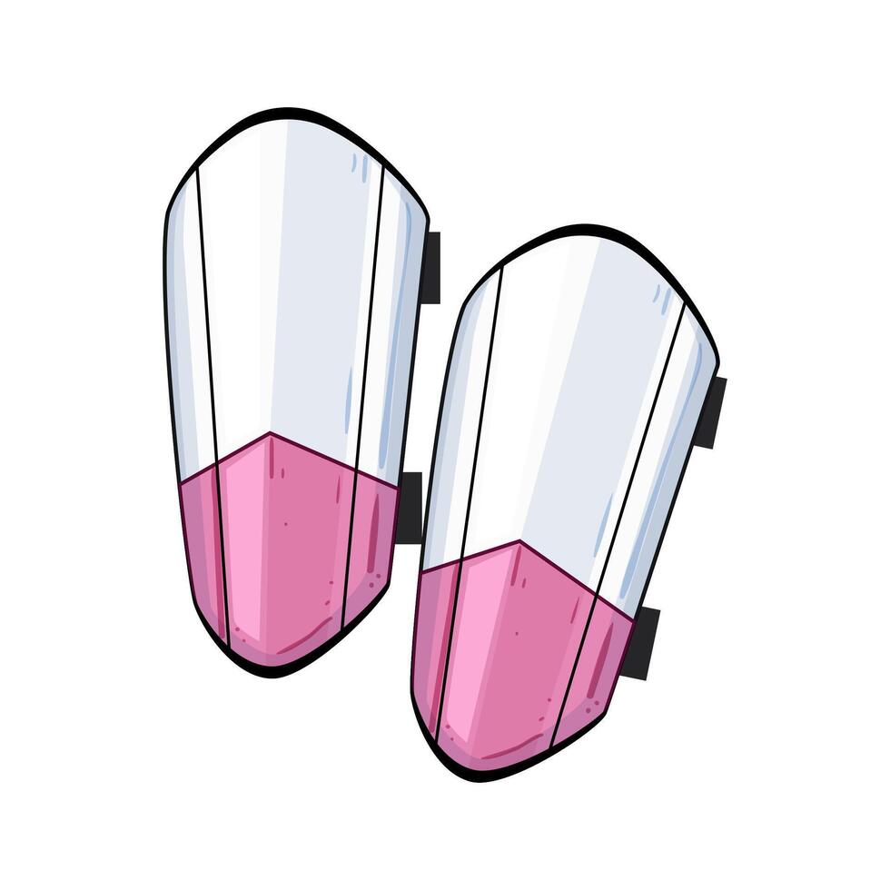 stemware shin guards cartoon illustration vector