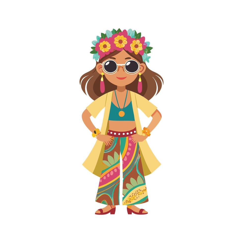 Charming Boho Festival Model for Artistic Designs vector