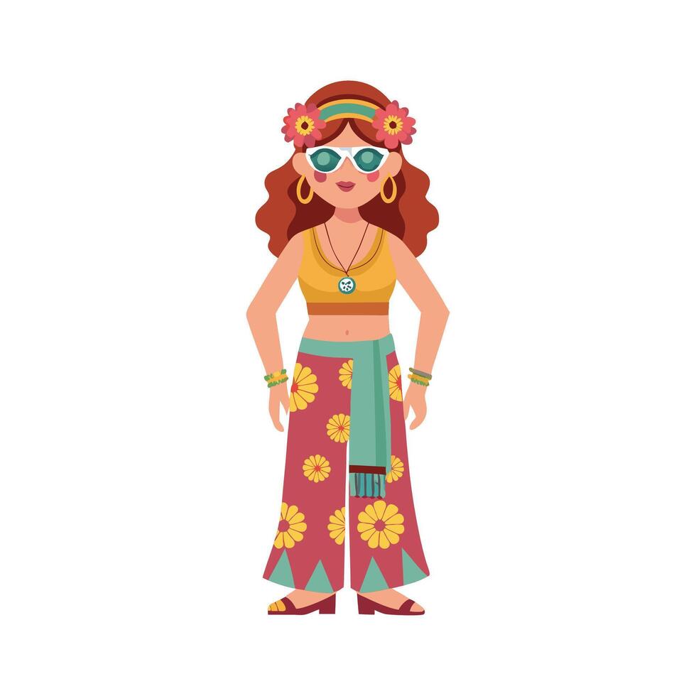 Stylish Boho Festival Model Illustration vector