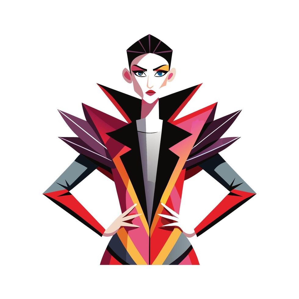 Charming AvantGarde Fashion Model vector
