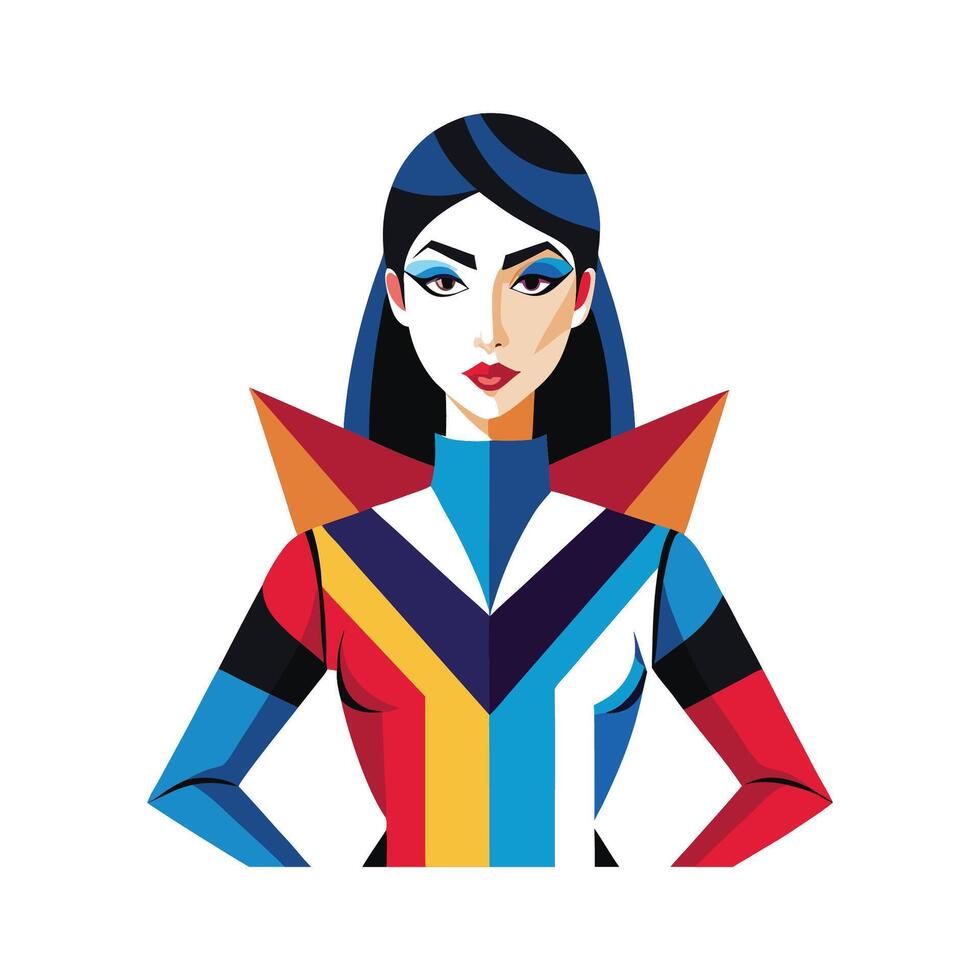 Elegant Contemporary Art Fashion Model vector