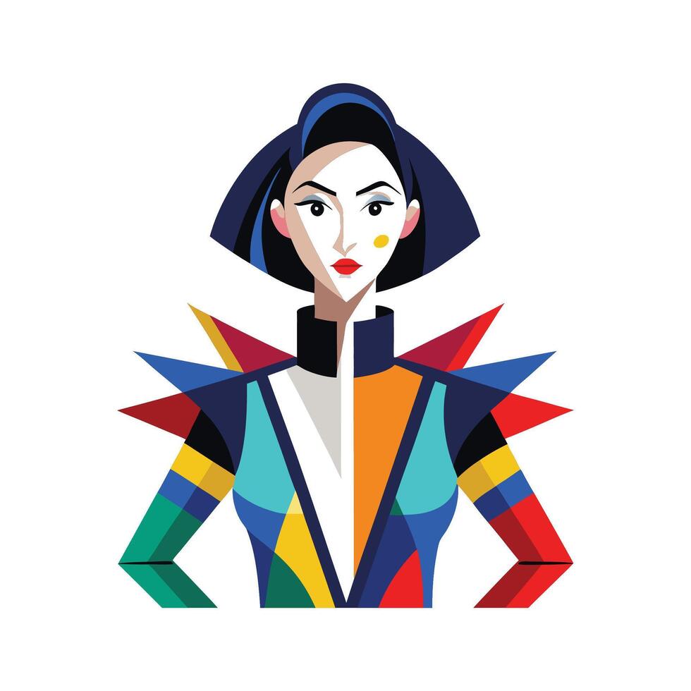 Charming Contemporary Art Fashion Model vector