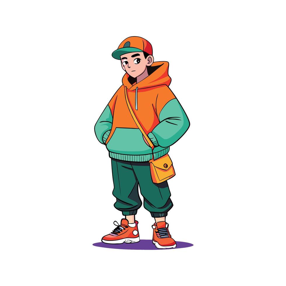 Urban Streetwear Fashion Model for Designs vector