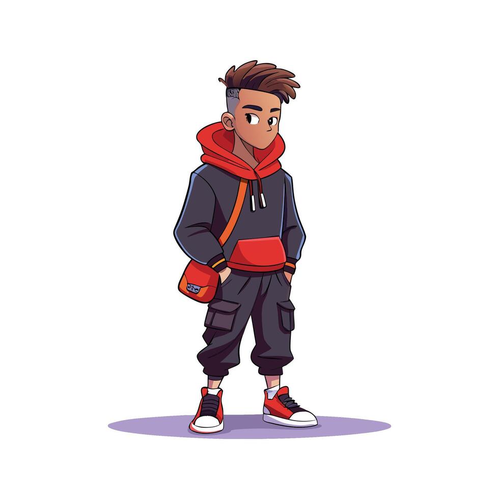 Chic Bold Streetwear Fashion Model vector