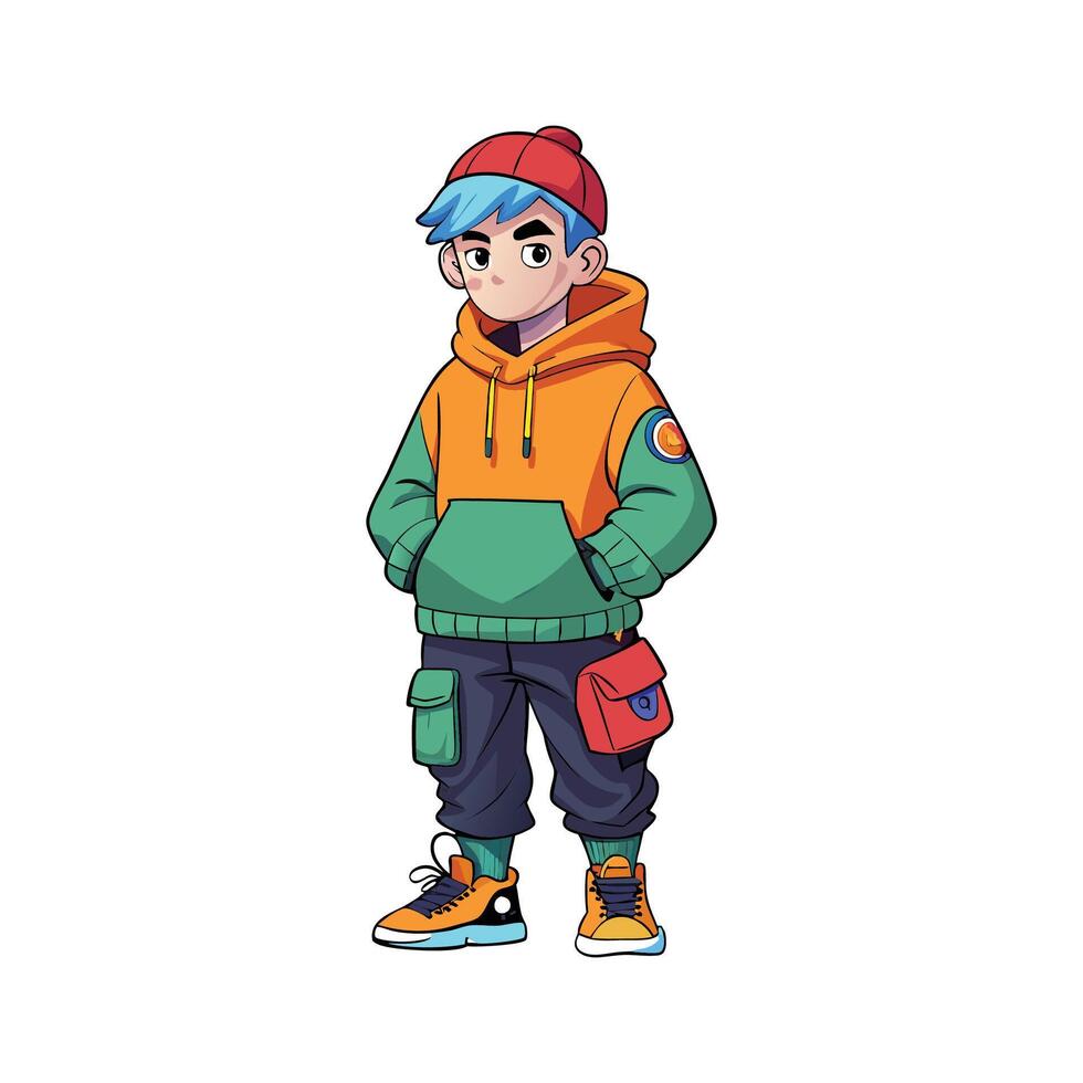 Charming Urban Streetwear Model Design vector