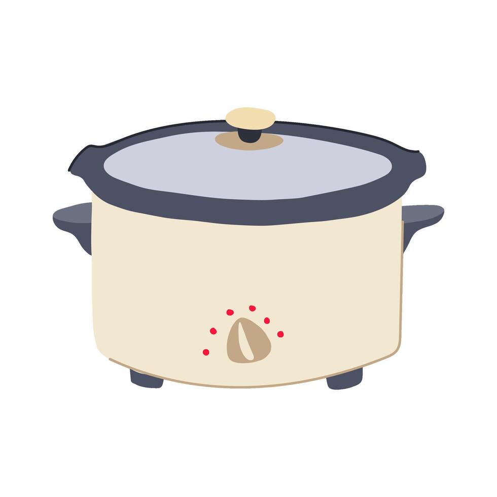 roast slow cooker cartoon illustration vector
