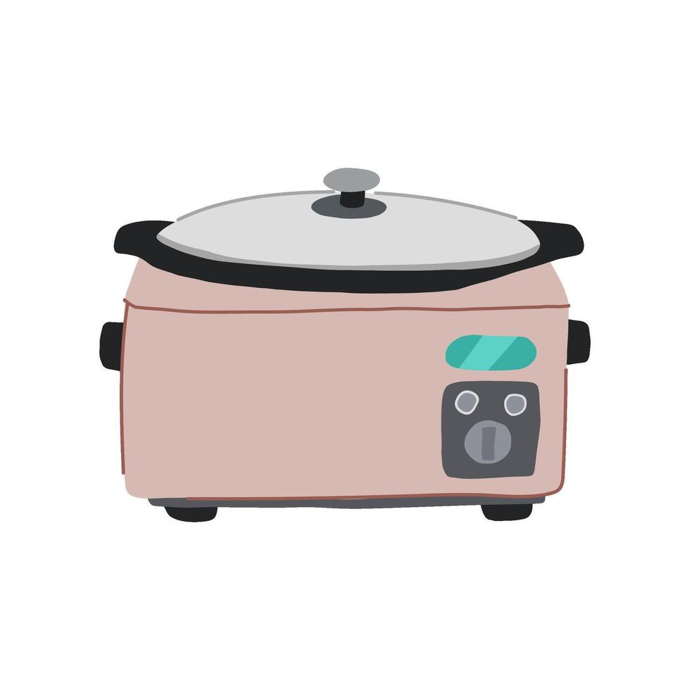 potatoes slow cooker cartoon illustration vector