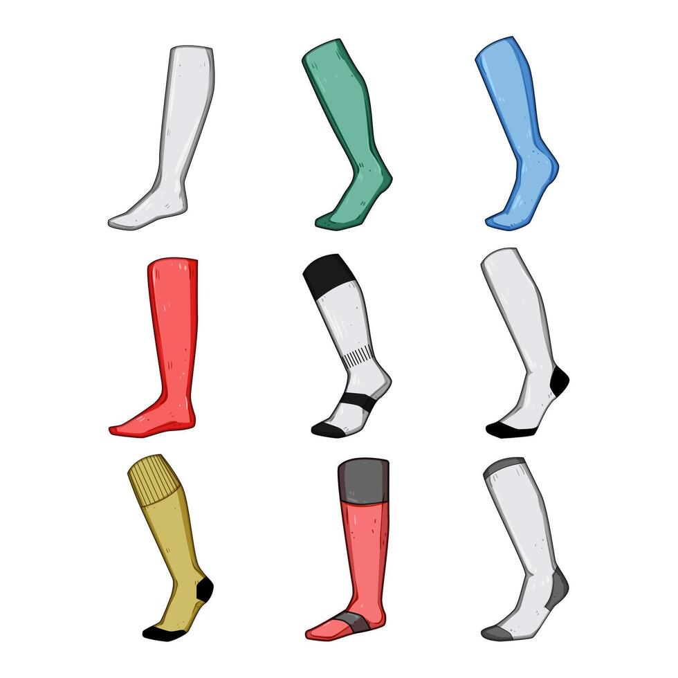 socks soccer set cartoon illustration. vector