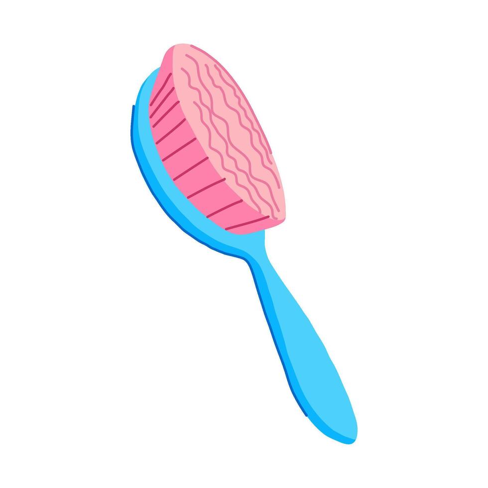newborn soft baby item brush cartoon illustration vector