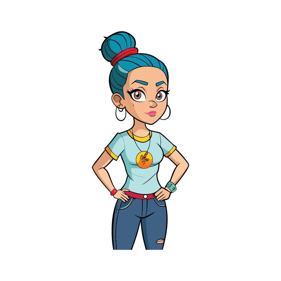 Graphic Tee Fashion Model Illustration vector