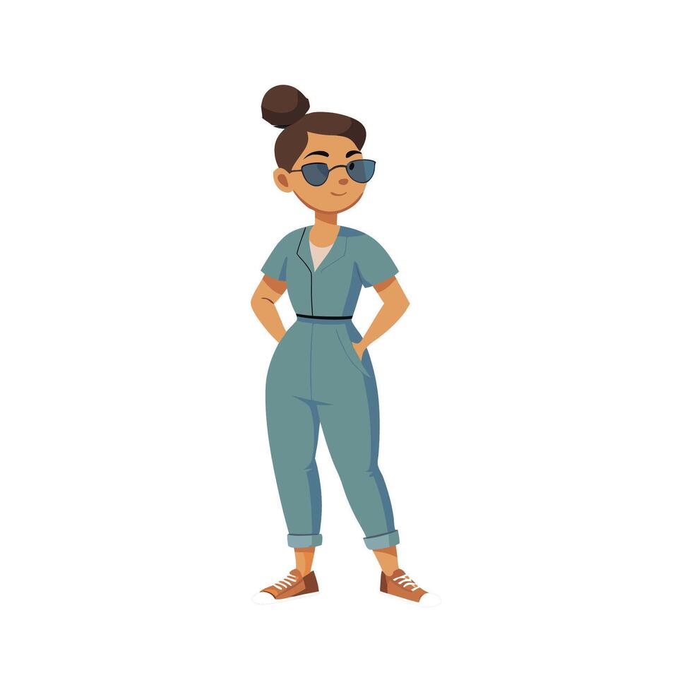 Elegant Jumpsuit Fashion Model for Illustrations vector