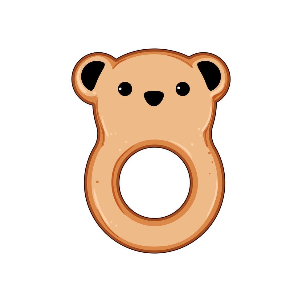 bpa teething ring cartoon illustration vector