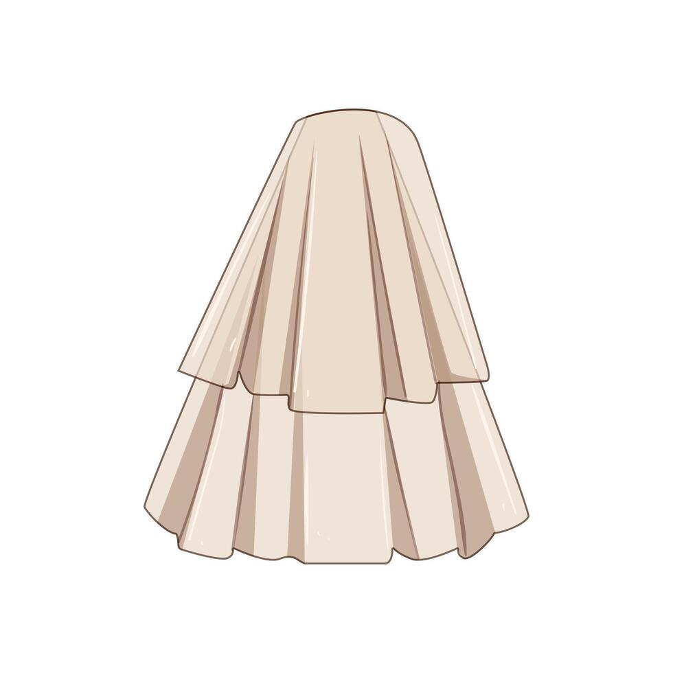 lace veil bridal cartoon illustration vector