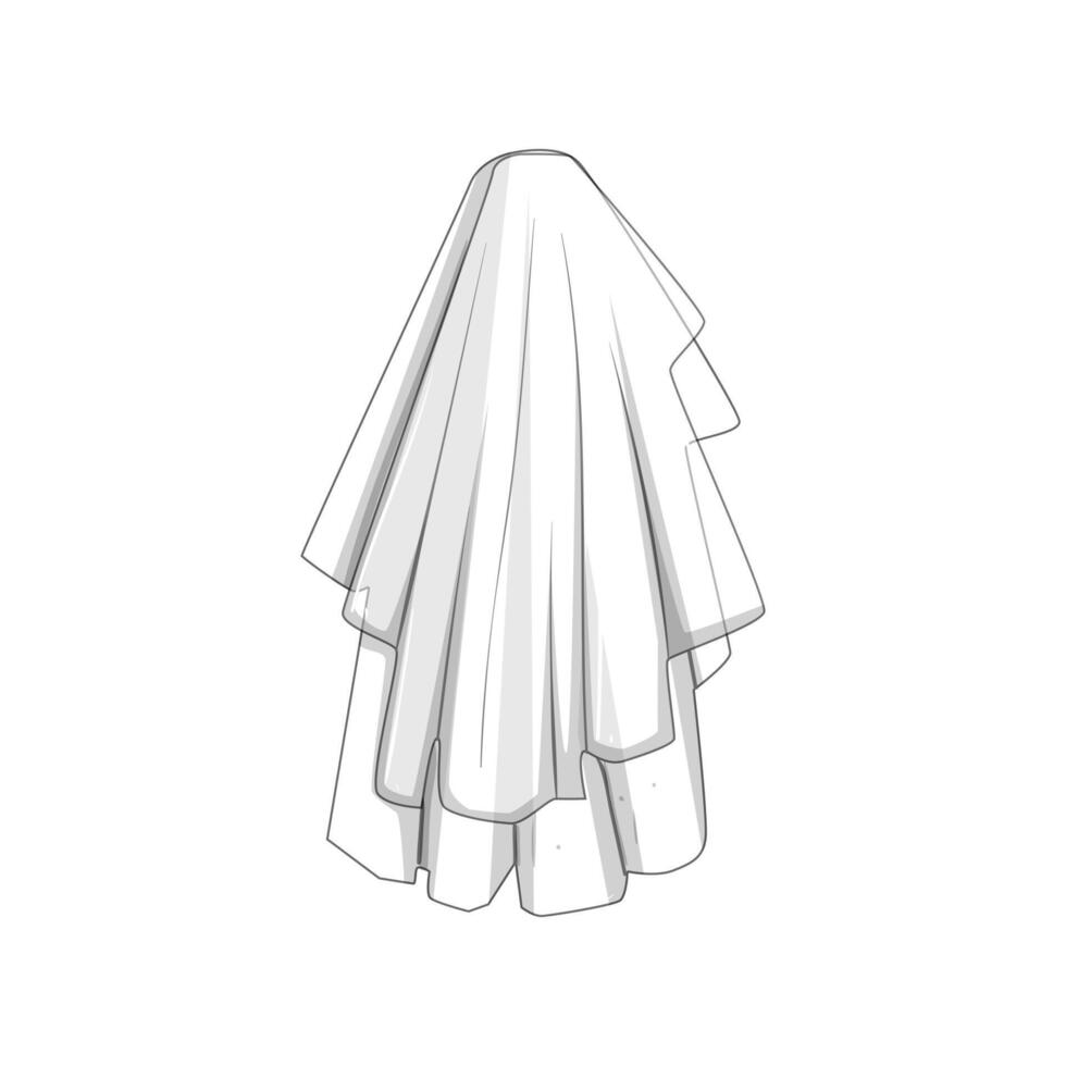romantic veil bridal item illustration vector