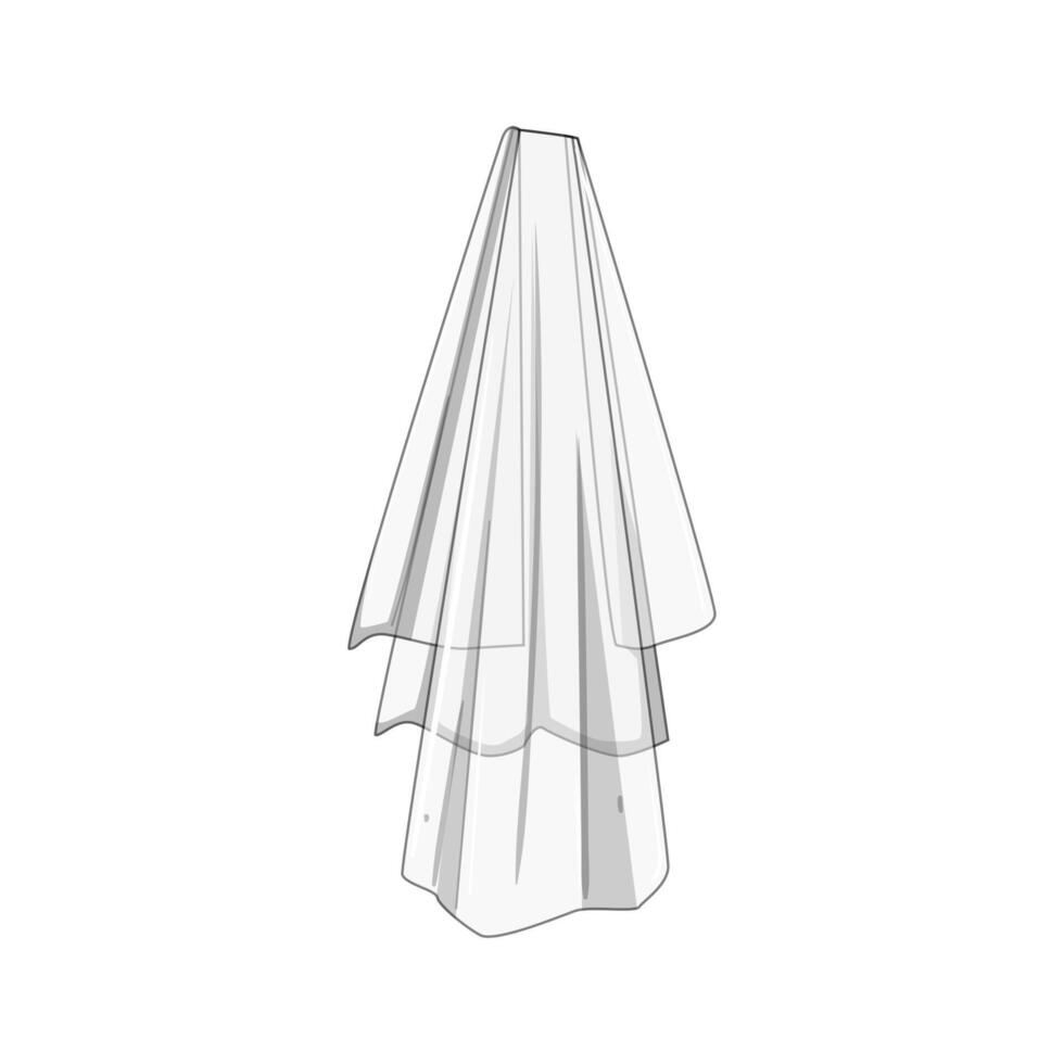 elegant veil bridal cartoon illustration symbol vector