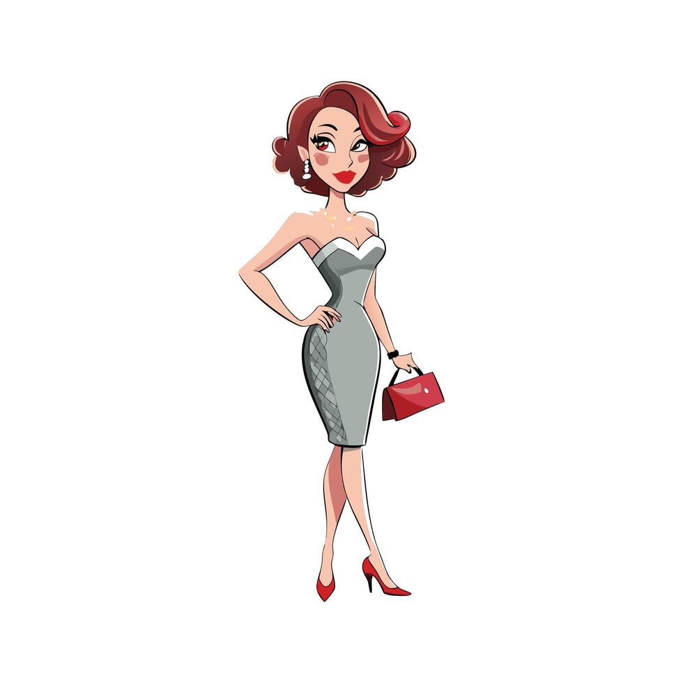 Stylish Dinner Date Fashion Model vector