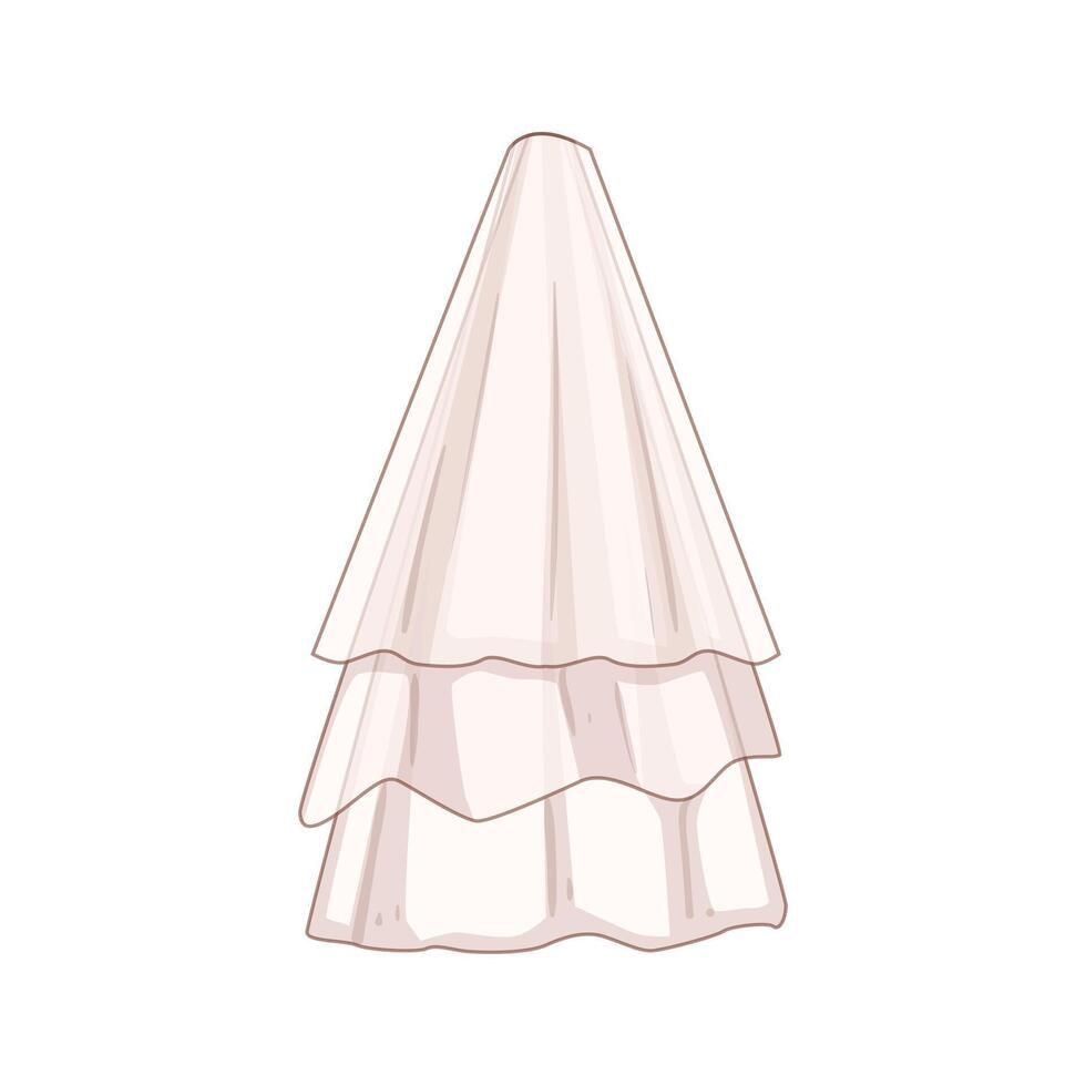 modern veil bridal cartoon illustration symbol vector