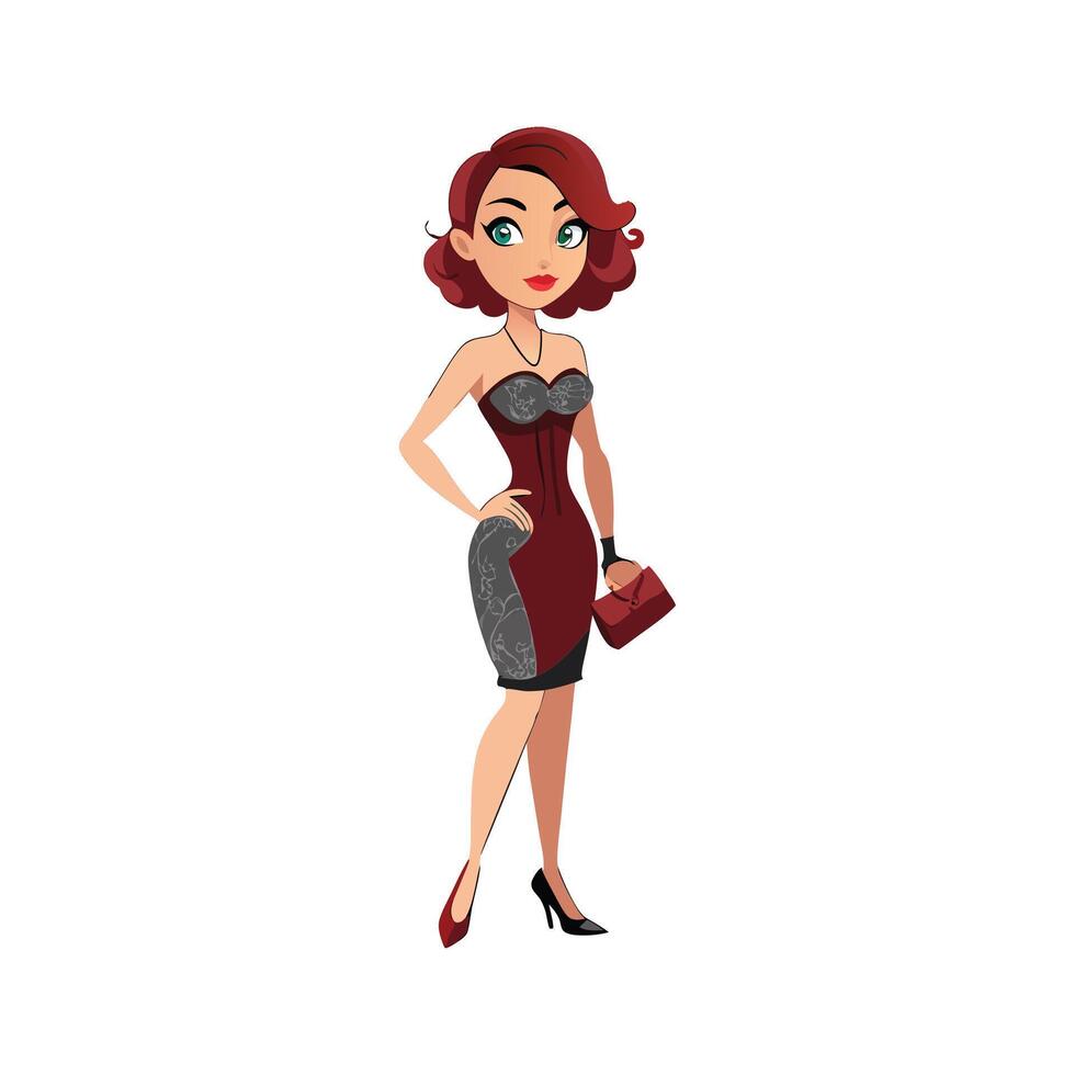 Charming Dinner Date Fashion Model vector
