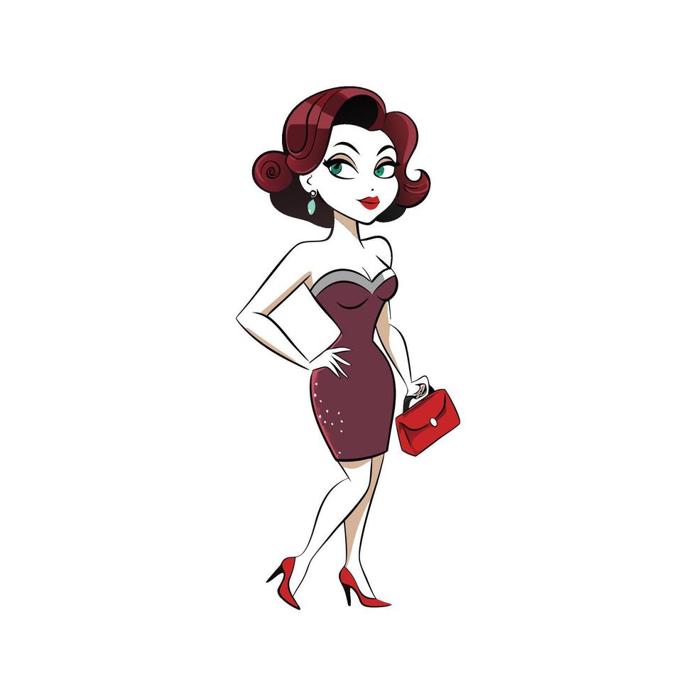 Elegant Dinner Date Fashion Model Design vector