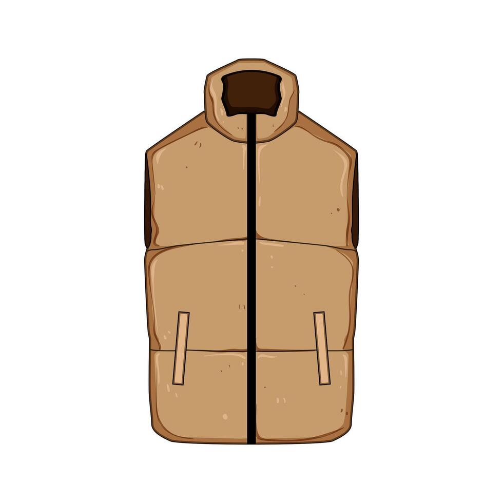 winter vest heated cartoon illustration vector