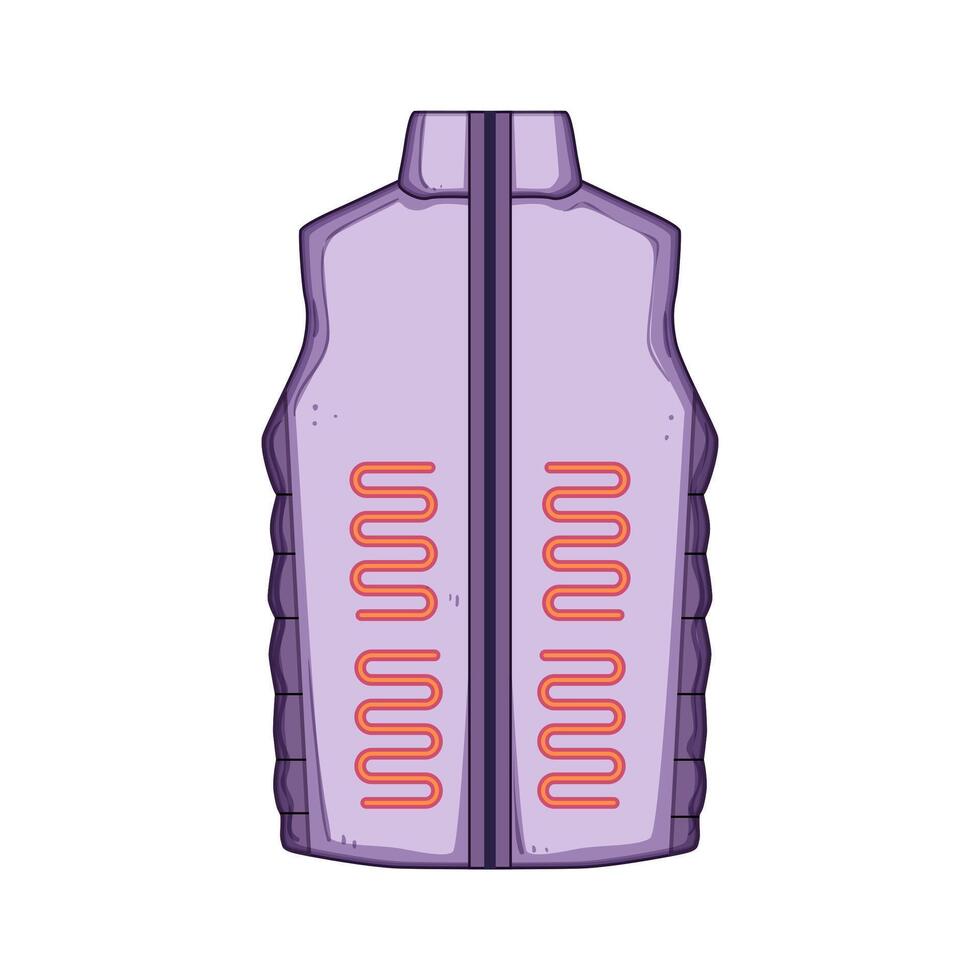 rechargeable vest heated cartoon illustration vector