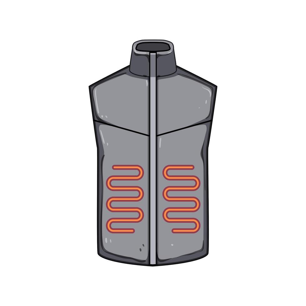 adjustable vest heated cartoon illustration vector