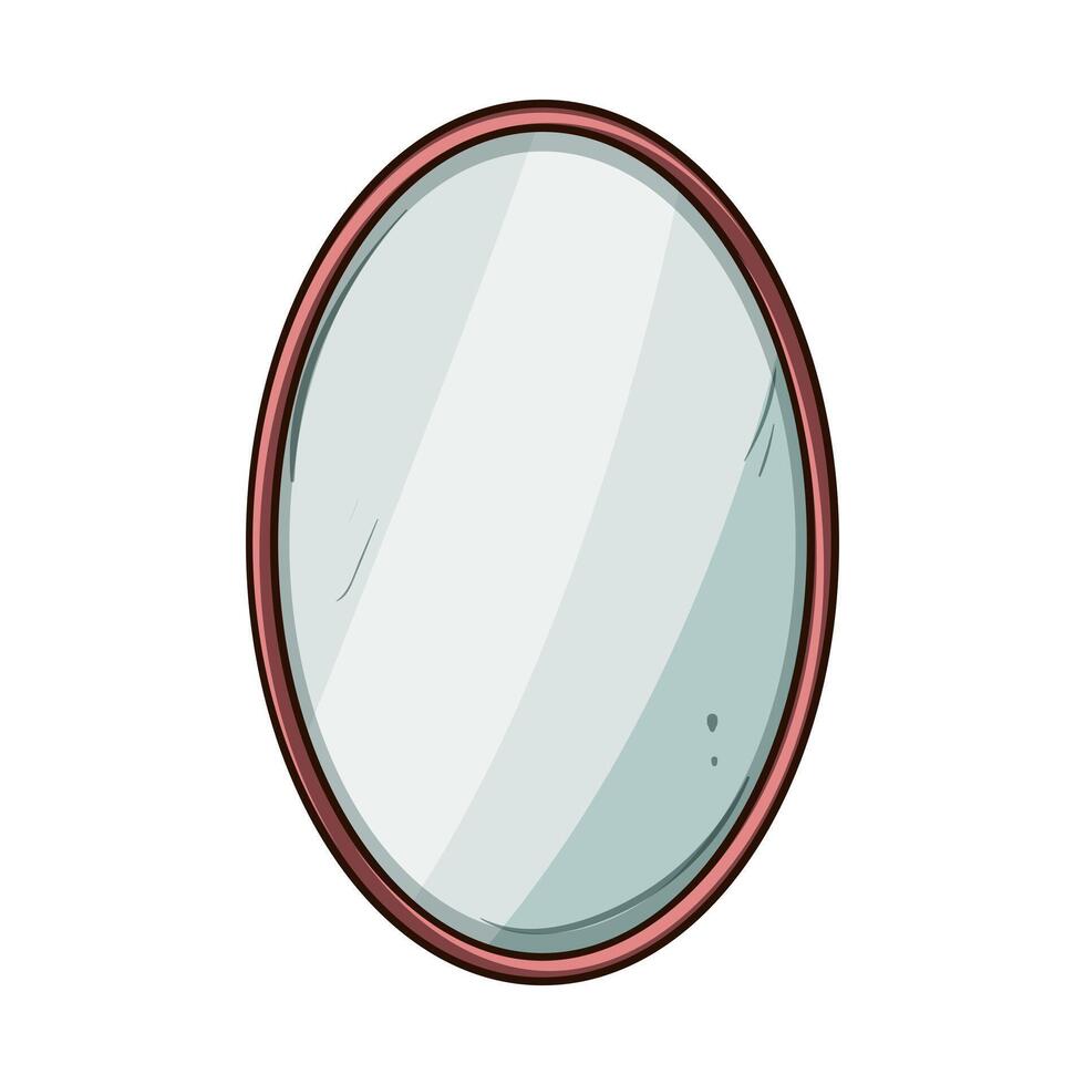reflection wall mirror cartoon illustration vector