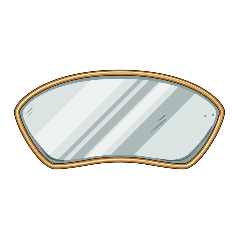 rectangular wall mirror cartoon illustration vector