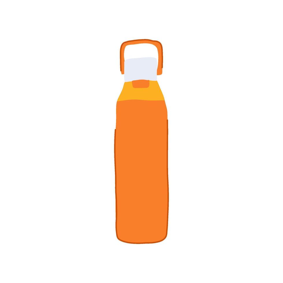 steel water bottle reusable cartoon illustration vector