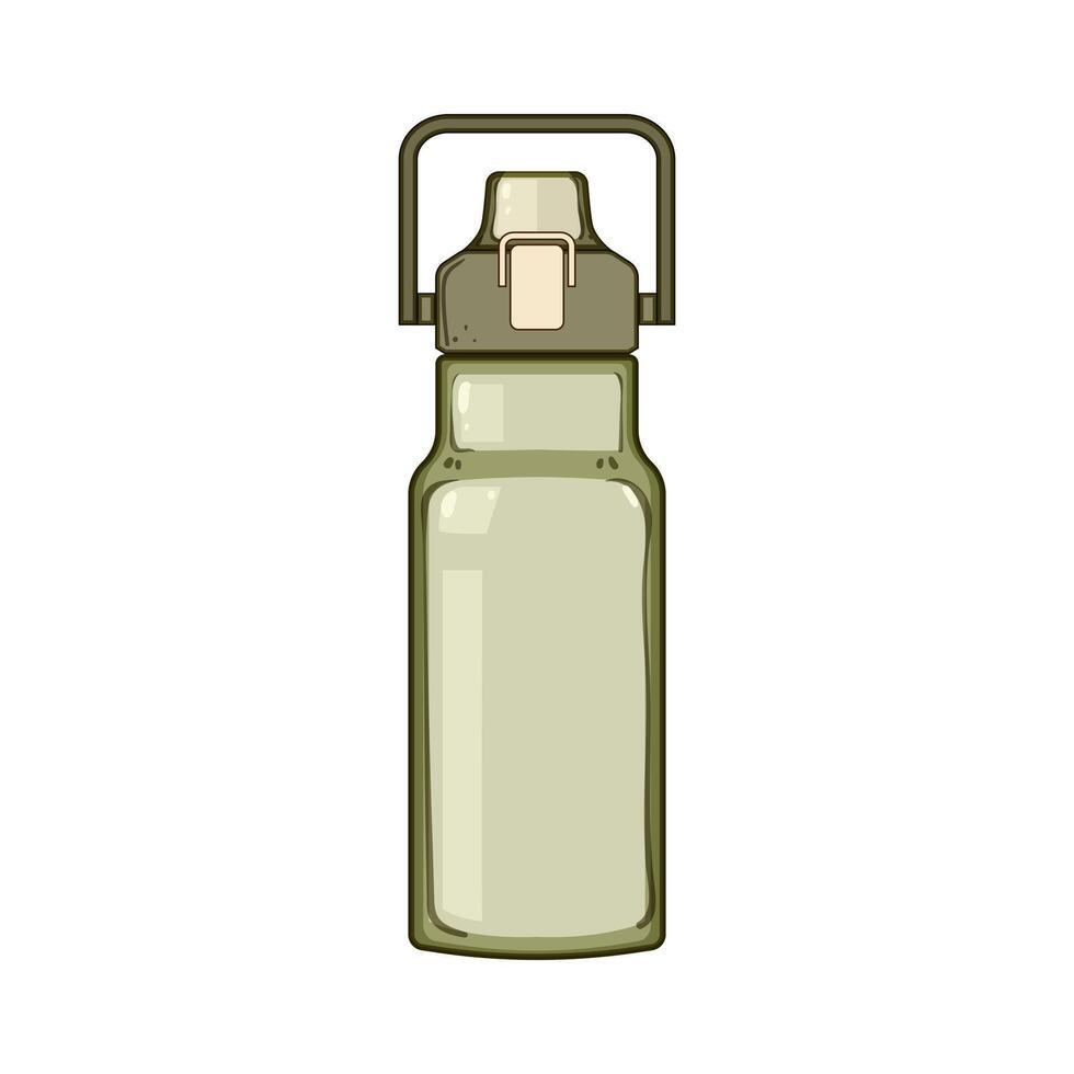 stainless water bottle reusable cartoon illustration vector