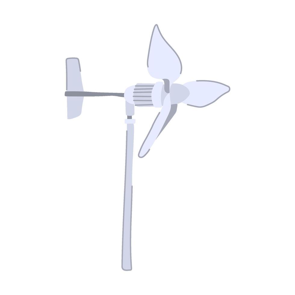 sustainable wind turbine home use cartoon illustration vector
