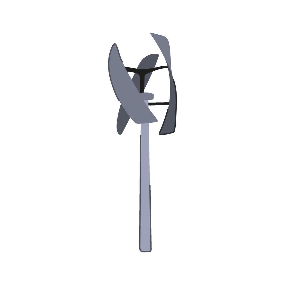 mill wind turbine home use cartoon illustration vector