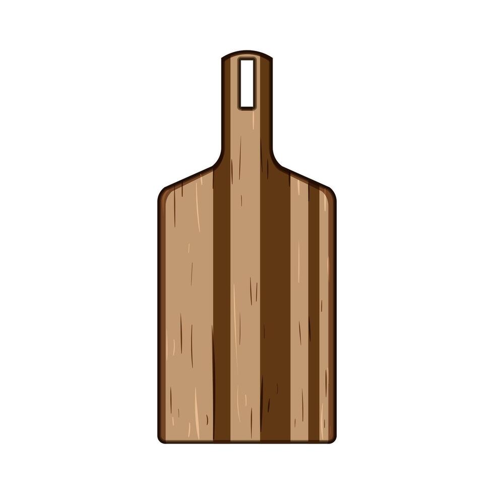 durable wooden cutting board cartoon illustration vector