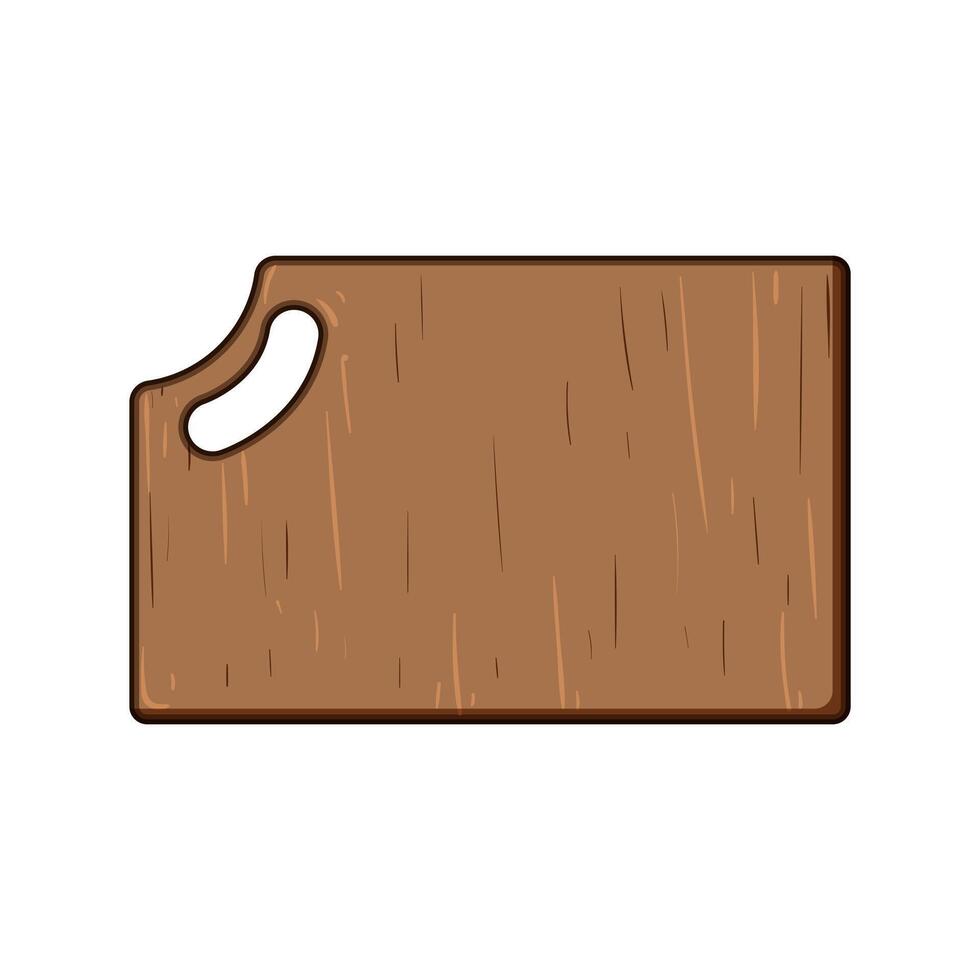 surface wooden cutting board cartoon illustration vector