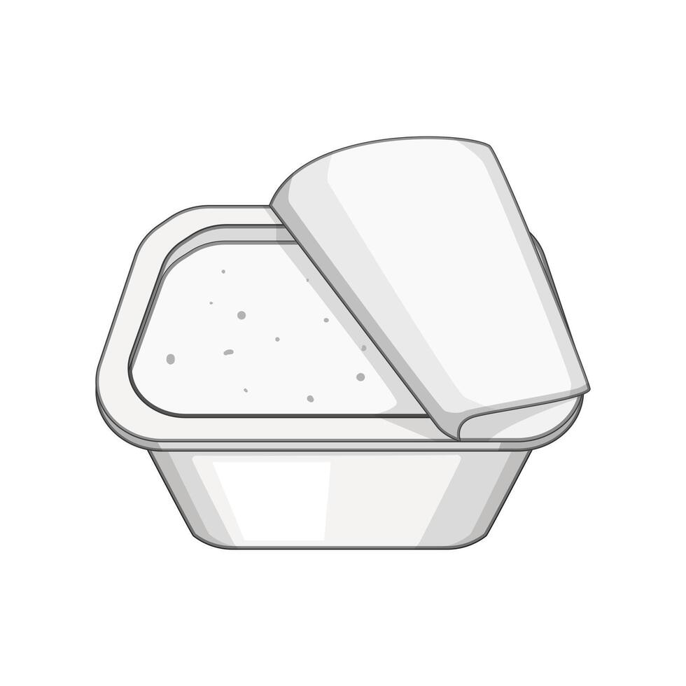 glass yogurt container cartoon illustration vector